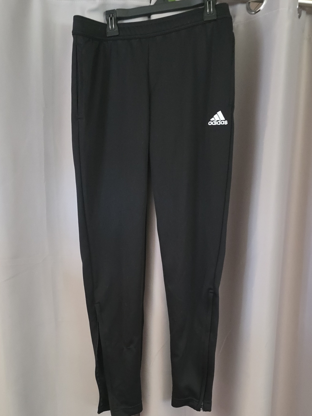 adidas Black Kids Track Joggers with White Logo